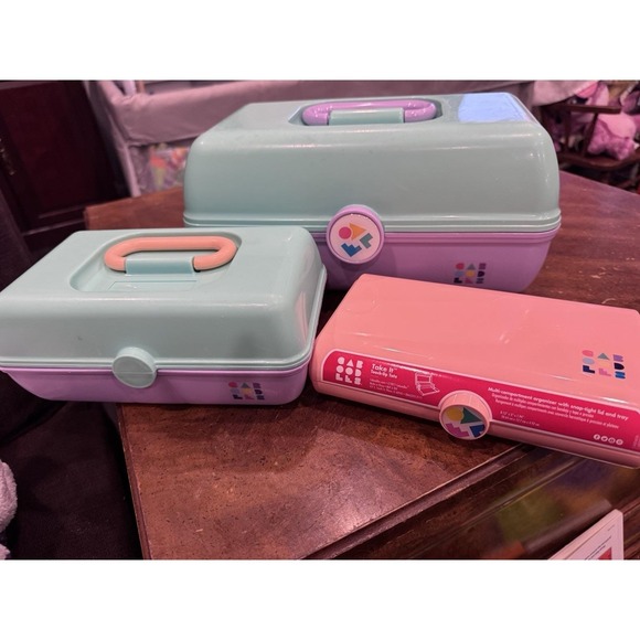 Caboodles Other - Caboodles 3 Cases Lavender Purple & Mint Green Makeup Organizer Vintage Set Of 3